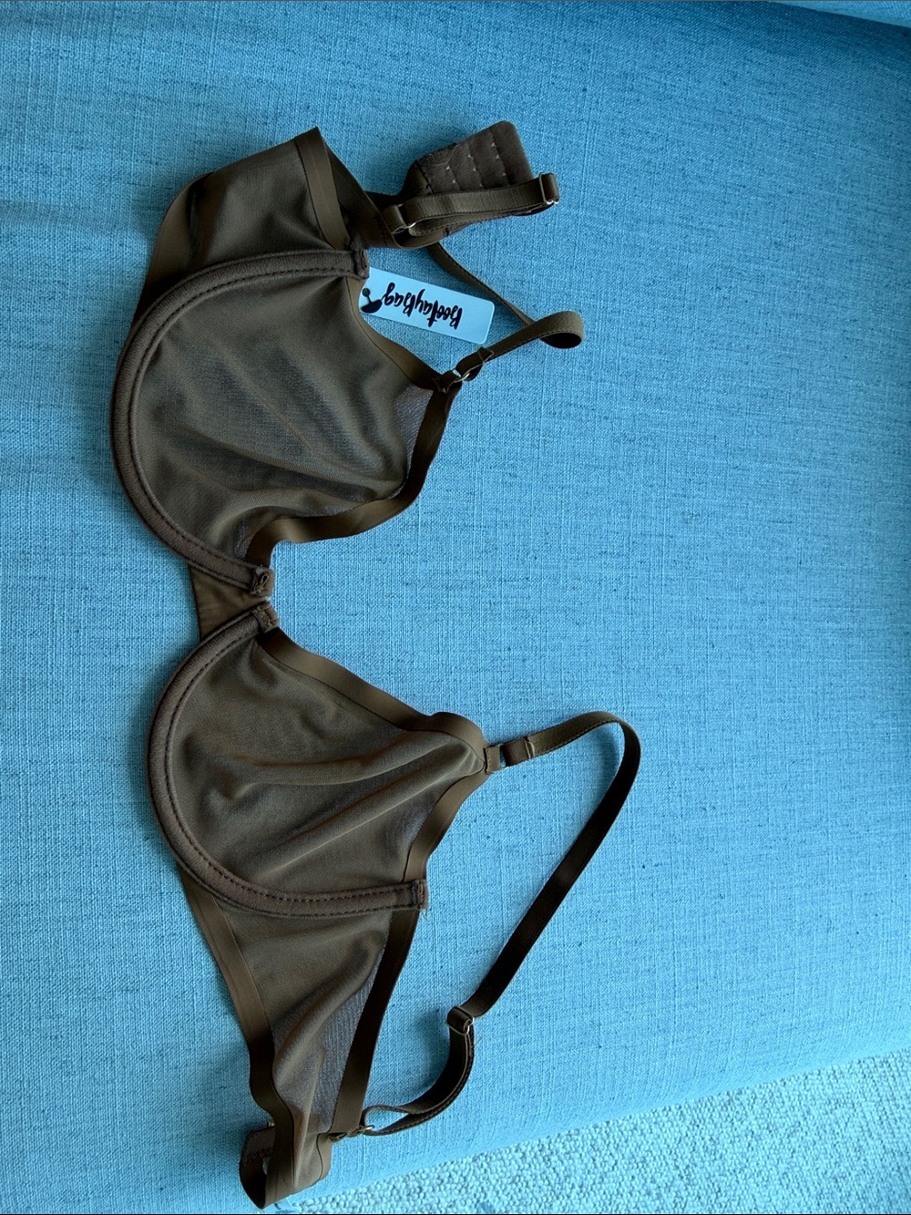 New: Brown Sheer Mesh Underwire Bra